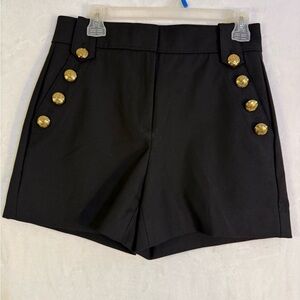 White House Black Market Black Shorts with Gold Buttons